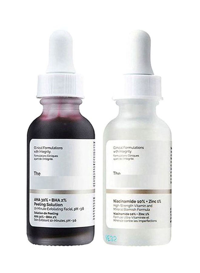 Generic 2-Piece Peeling Solution AHA BHA And Niacinamide Serum White/Red 2x30ml  - Image 1