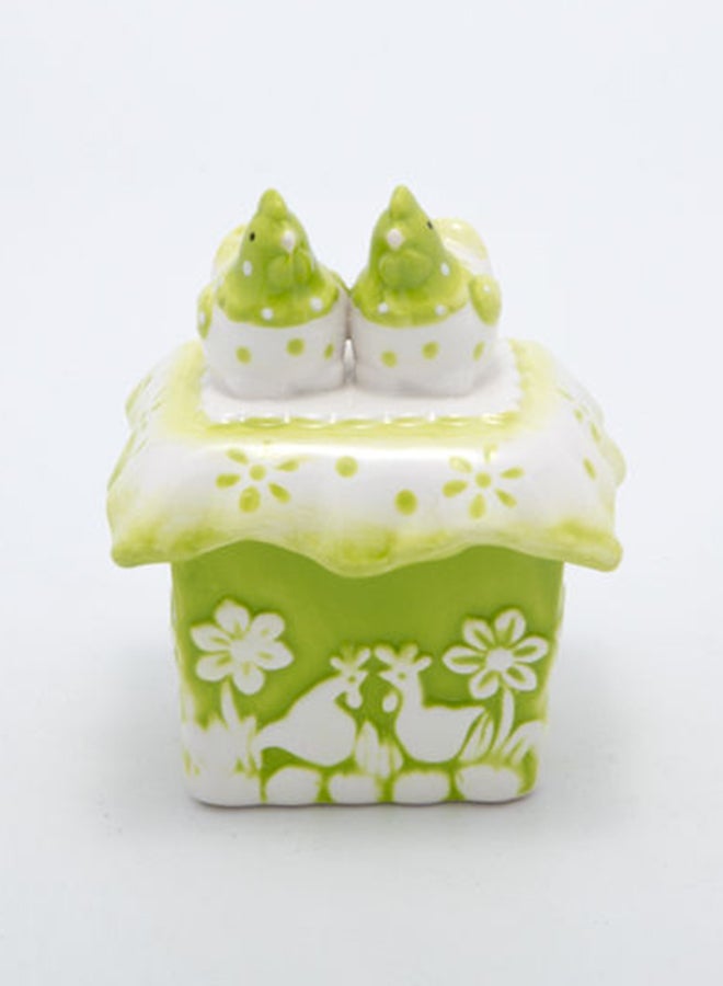 Dania 4-Piece Sugar And Tea Set With Ceramic Cover Green/White 500ml - Image 2
