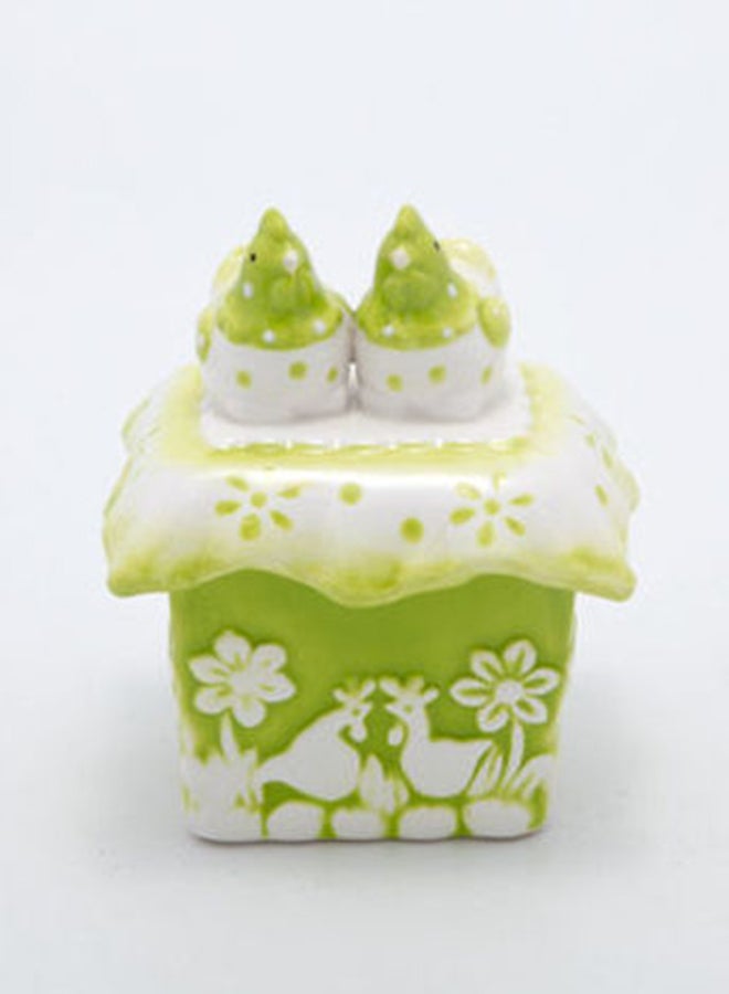 Dania 4-Piece Sugar And Tea Set With Ceramic Cover Green/White 500ml - Image 5