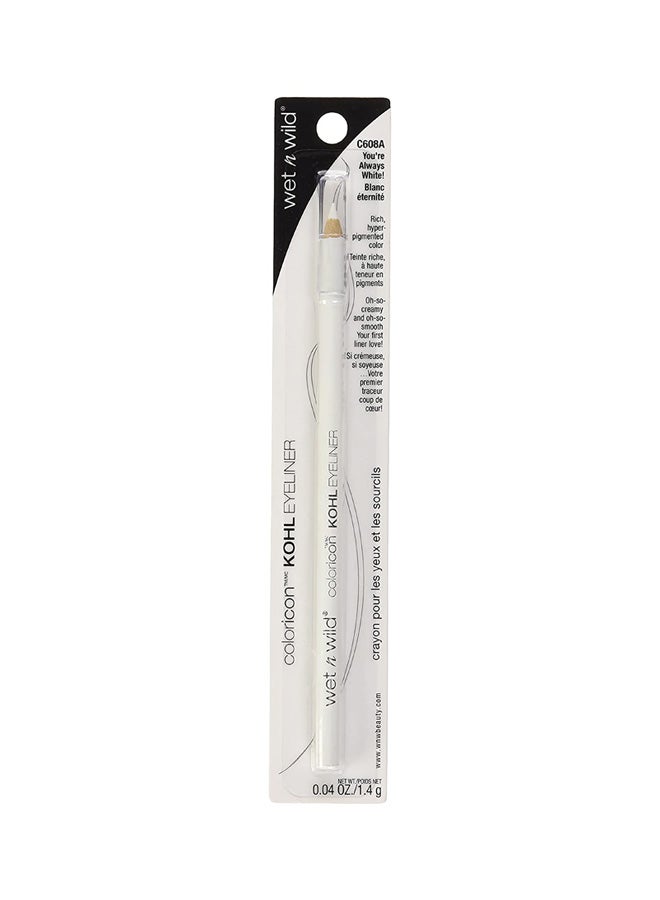 Wet N Wild Wet N Wild Color Icon Kohl Liner Pencil, You'Re Always White!, 0.04 Ounce You'Re Always White  - Image 2