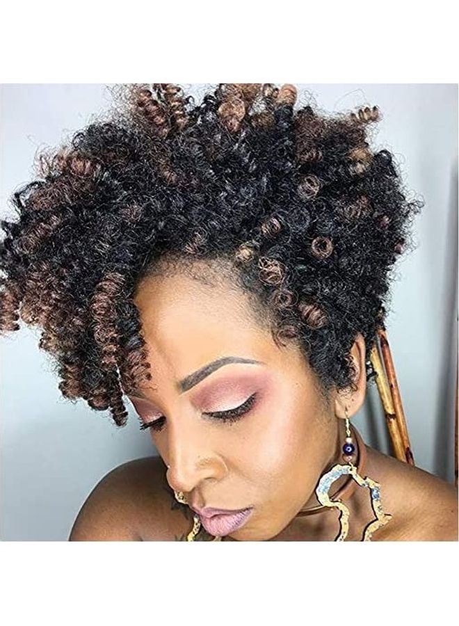 Pack Of 3 Crochet Braiding Hair Extensions Black/Brown 10inch