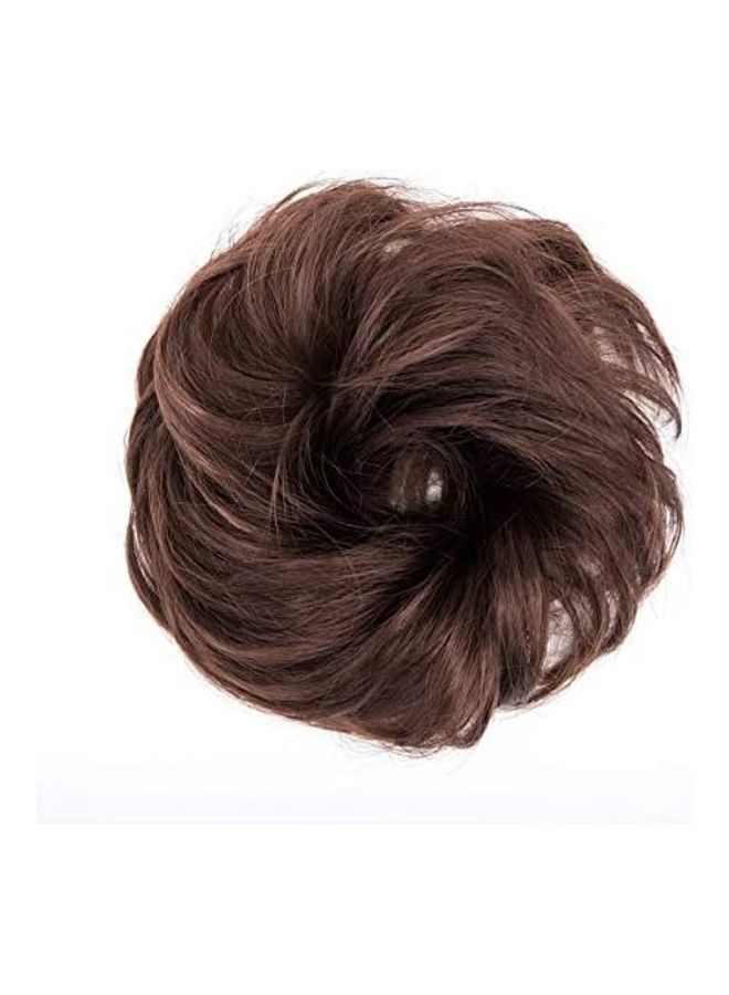 فوت مجموعة ربطات شعر سكرانشي  بتصفيفة الكعكة المرفوعة من قطعتين بني 9بوصة