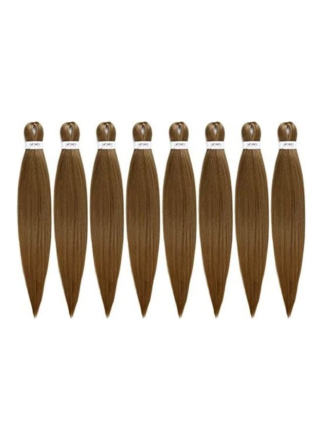 Difunee Pack Of 8 Pre-Stretched Braiding Hair Extensions Brown 22inch 