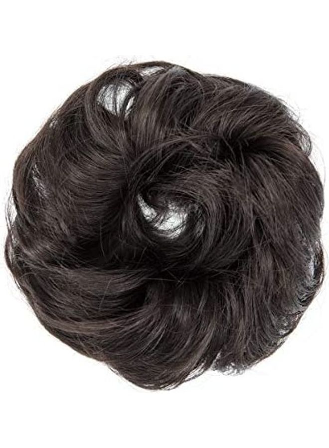 فوت مجموعة وصلات شعر بنمط كعكة فوضوية مكونة من قطعتين أسود 9بوصة