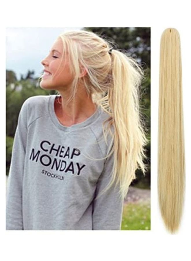 فوت وصلة شعر مسترسلة مزودةٌ بمشبك . بيج 21بوصة