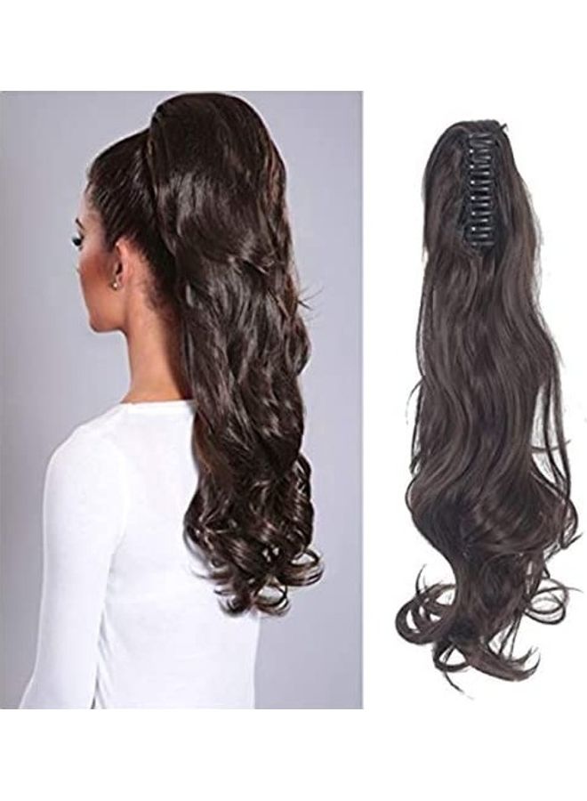 فوت وصلات شعر مستعار مسترسلة تُثبت بمشبك بتصفيفة ذيل الحصان أسود 18بوصة