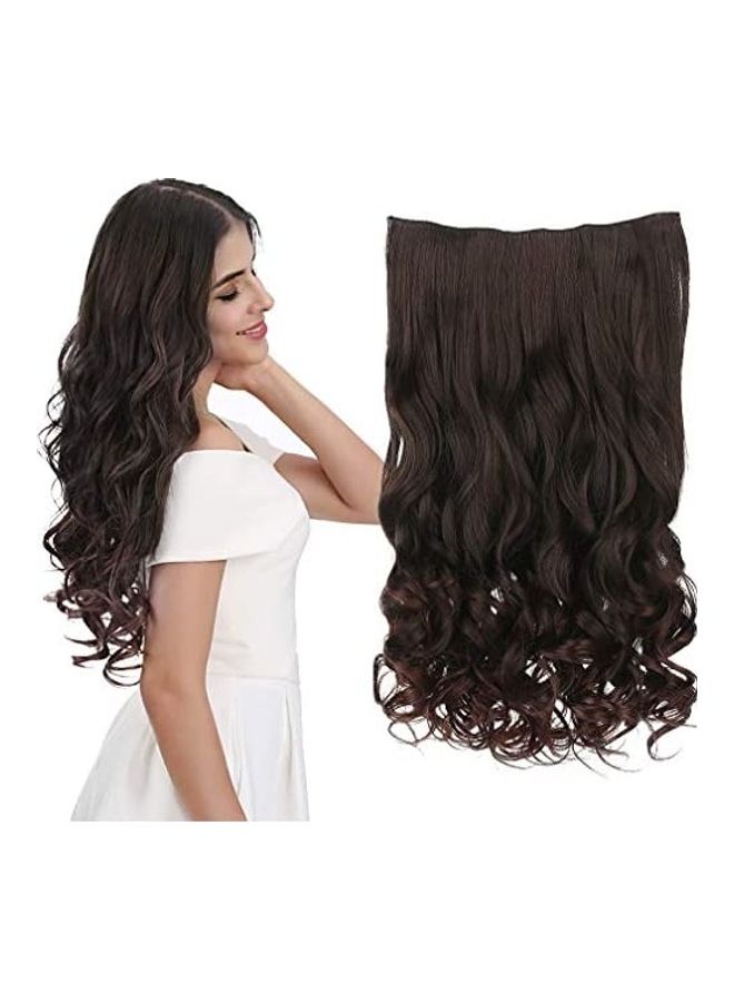 Full Head Curly Clips In On Synthetic Hair Extensions Brown 16inch