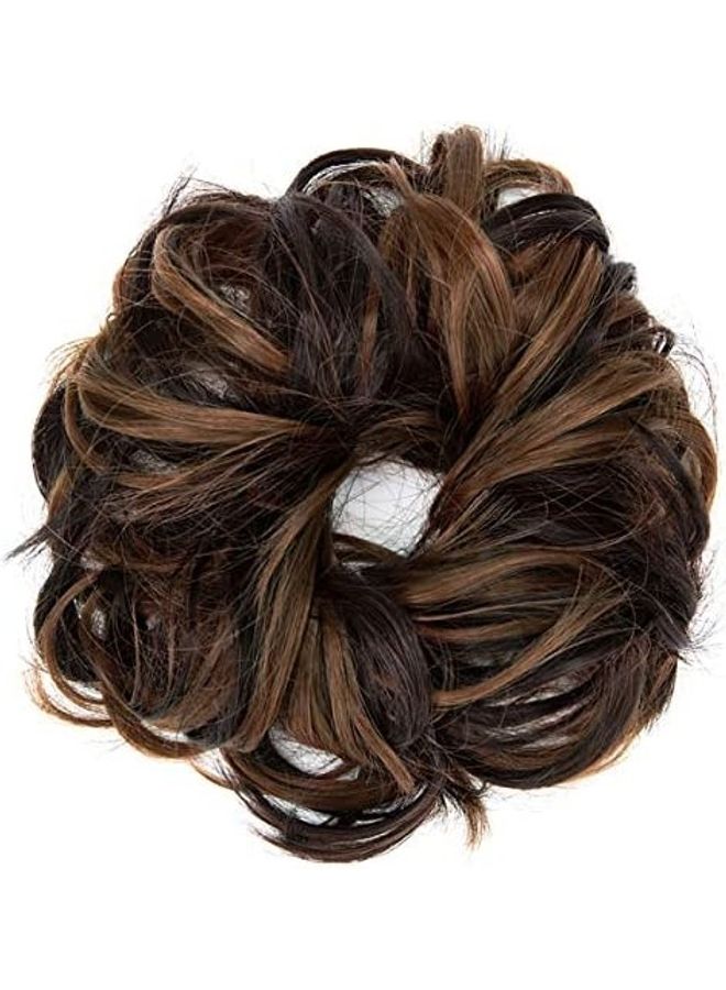 فوت قطعتان من سكرانشي لكعكة الشعر بني/ أسود 9بوصة