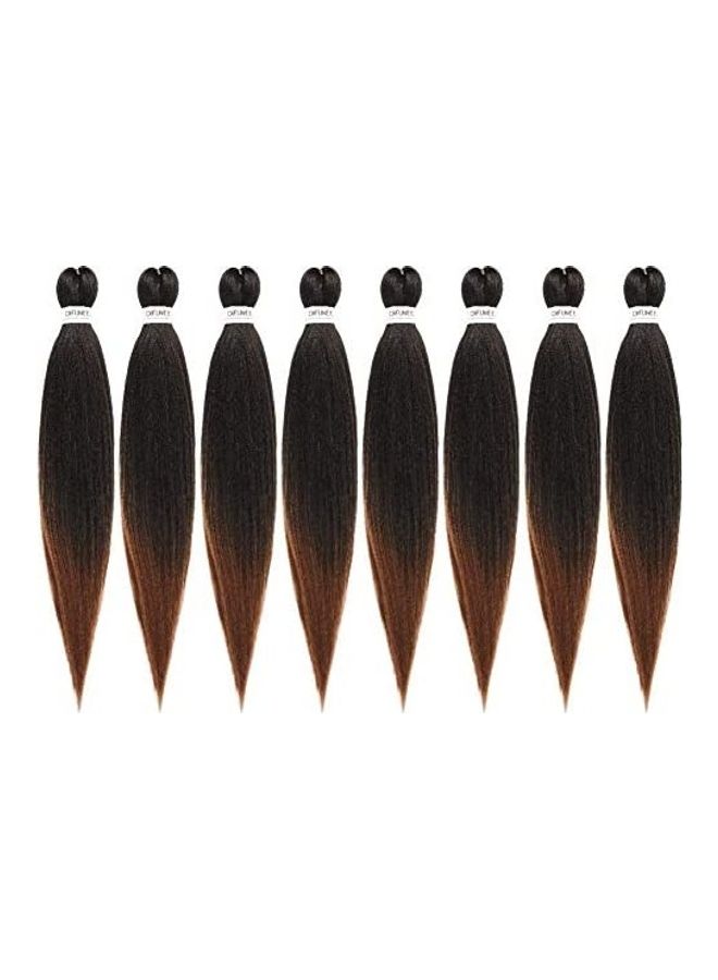 Difunee Pack Of 8 Synthetic Fiber Crochet Braiding Hair Extension Brown/Black 16inch 