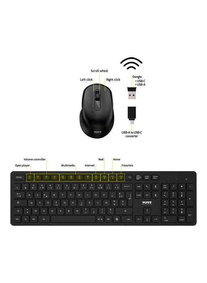 Port - Wireless Desktop Pack (Mouse and Keyboard) Black - Image 1