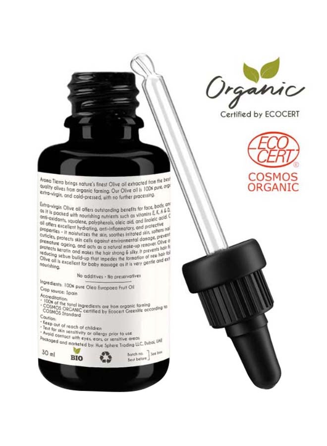 Aroma Tierra Organic Olive Oil Extra Virgin Face, Body & Hair 30ml - Image 4