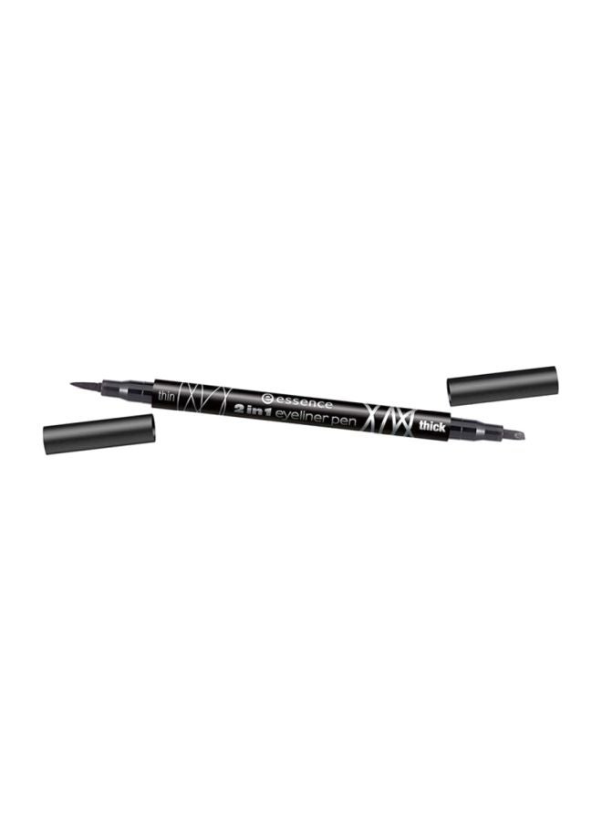 Essence - 2 in 1 Eyeliner Pen Jet Black - Image 1