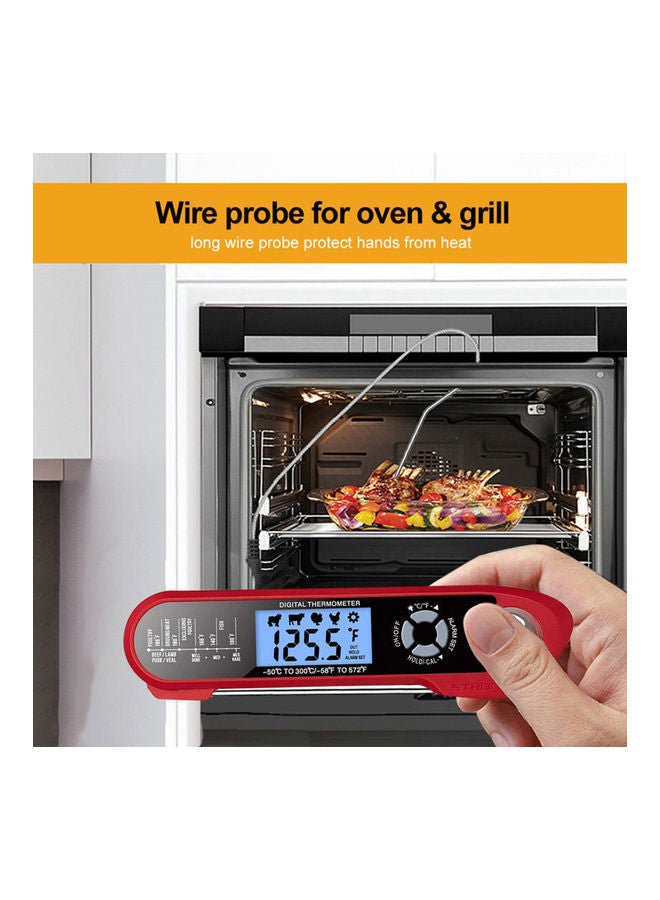 مقياس حرارة فوري متعدد الأستعمالات للحوم الطعام وللمطبخ والطهي والفرن مع المنبه متعدد الألوان - Image 4