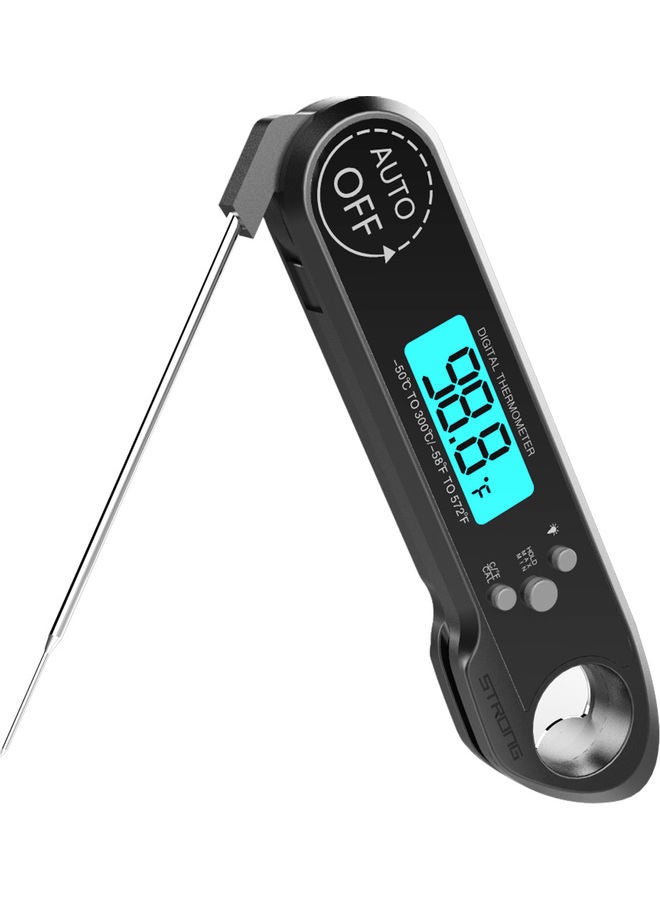Meat Thermometer Instant Read Digital Fast Food Thermometer with Backlight Calibration Bottle Opener IP67 Waterproof Kitchen BBQ Thermometer Beige  - Image 1