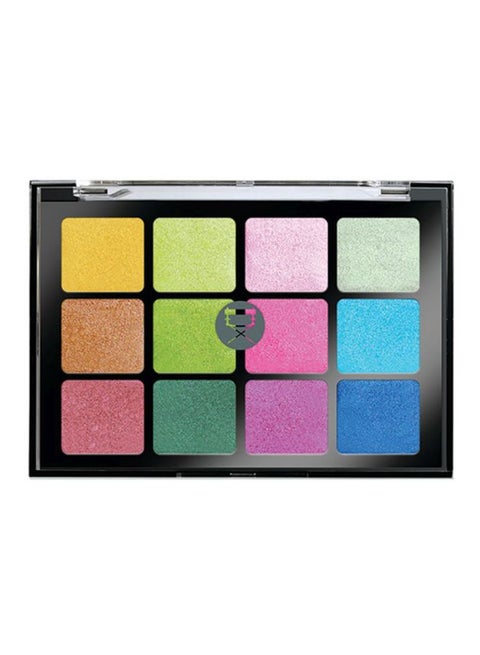 12-Shade Eyeshadow Palette Green/Pink/Blue