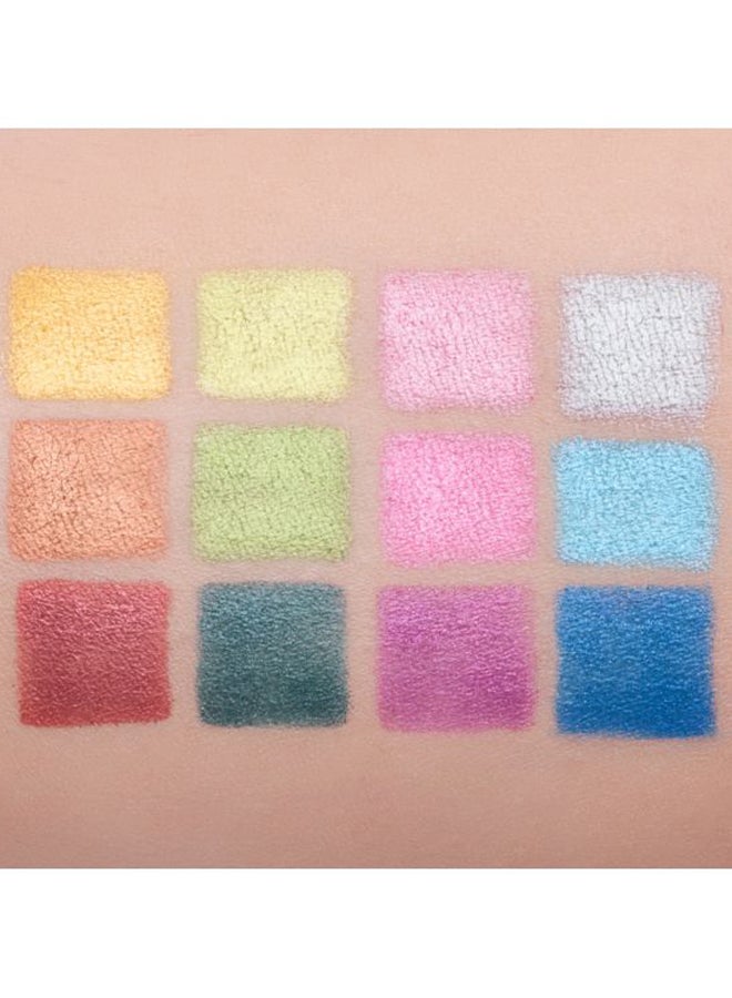 VISEART - 12-Shade Eyeshadow Palette Green/Pink/Blue - Image 1