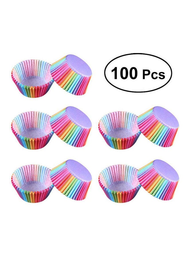Generic 100-Piece Cup Cake Case Set Multicolour 68x50x32mm 