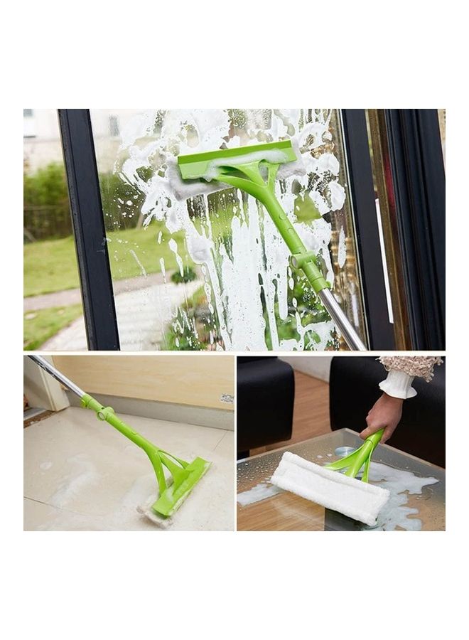 Foldable Handle Cleaning Glass Sponge Mop Cleaner Green/Silver - Image 1