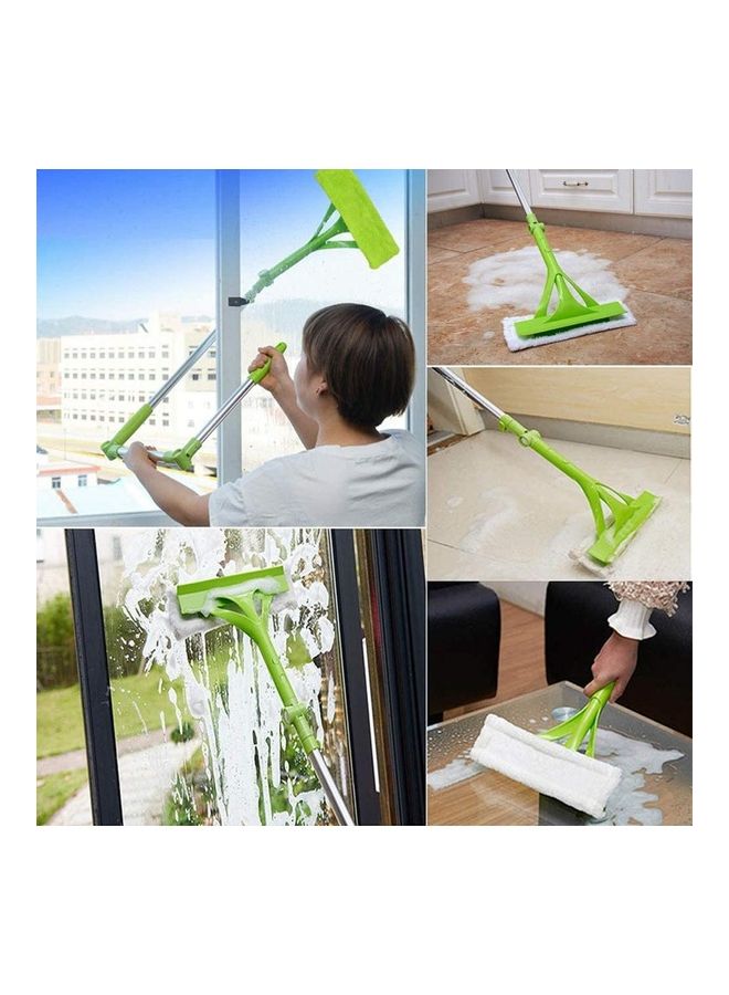 Foldable Handle Cleaning Glass Sponge Mop Cleaner Green/Silver - Image 2