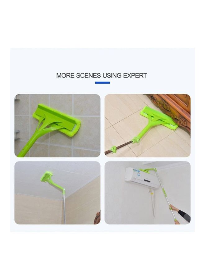 Foldable Handle Cleaning Glass Sponge Mop Cleaner Green/Silver - Image 4