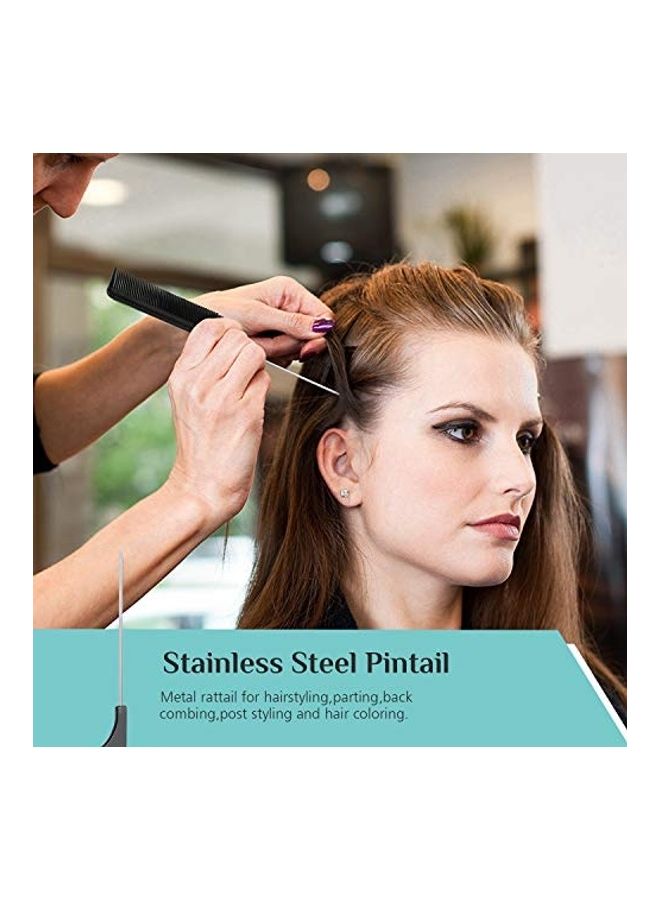 BS Mall 10-Piece Professional All Hair Type Styling Comb Set Black - Image 2