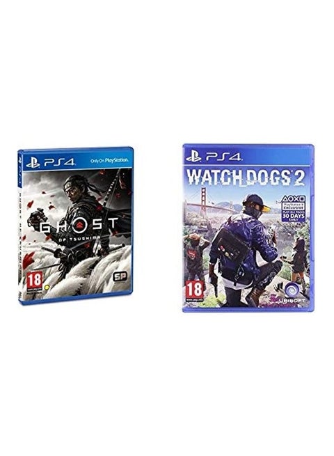 لعبة Ghost of Tsushima ولعبة Watch Dogs 2 - بلايستيشن 4/بلايستيشن 5