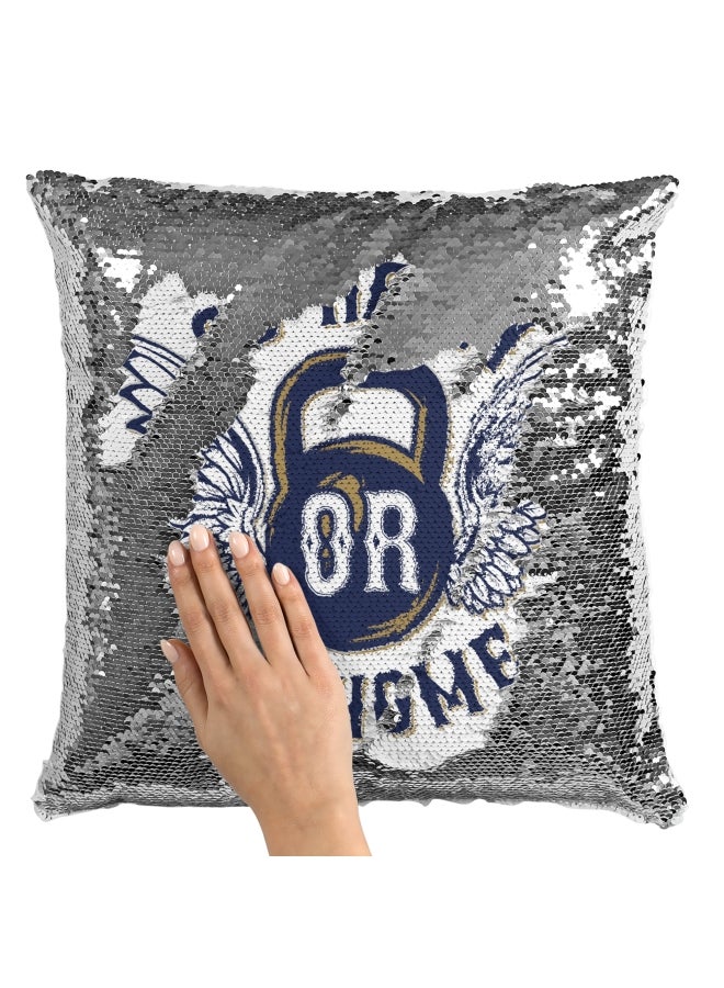 Decorative Throw Pillow - Go Heavy Weight Ball White/Blue 16x16inch - Image 2