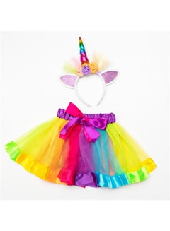 Mesh Rainbow Dress Hair Band  Skirt Multicolour