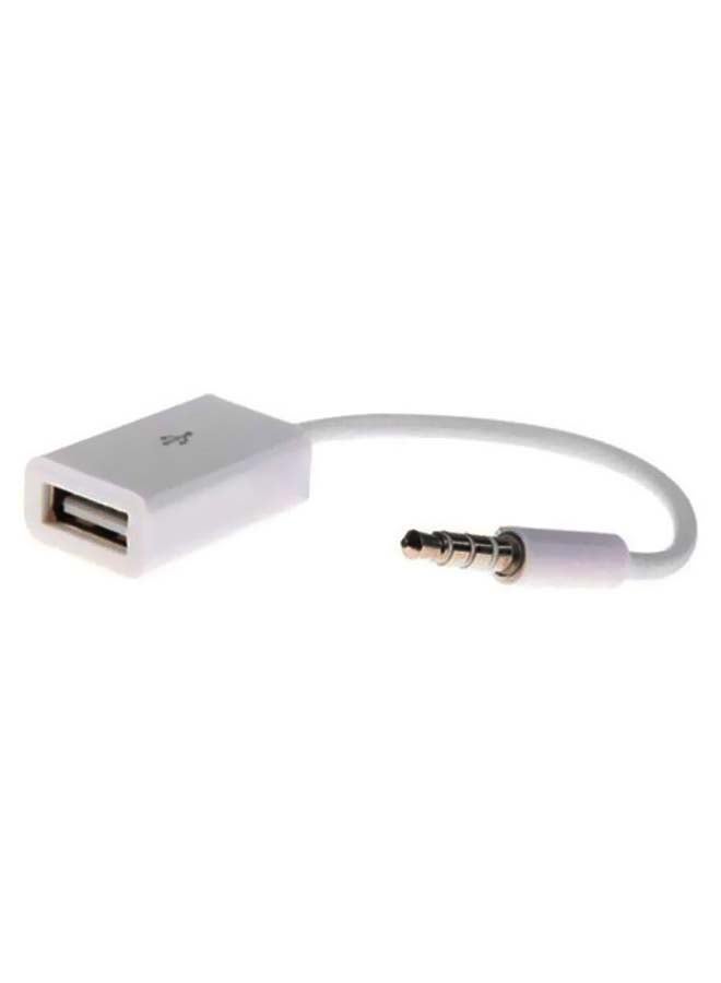 Beauenty USB Female To Male AUX Audio Plug Cable White - Image 2