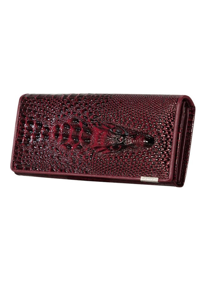 GObuy - Stylish Genuine Leather Wallet Red - Image 1