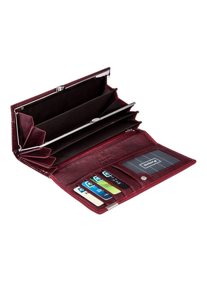 GObuy - Stylish Genuine Leather Wallet Red - Image 1