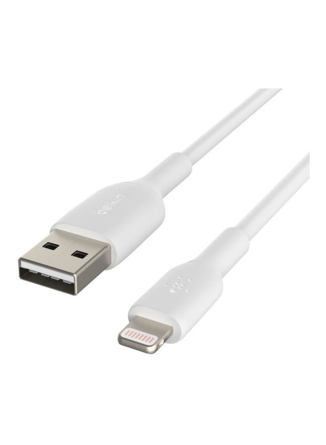 belkin - Lightning Cable (Boost Charge Lightning to USB Cable for iPhone, iPad, AirPods) MFi-Certified iPhone Charging Cable 1m – 2 Pack White - Image 1