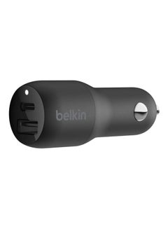 belkin Belkin Usb C Car Charger, 32W 2 Port With 20W Usb-C Power Delivery Pd And 12W Usb-A Charger For IPhone 13, 12, 11, Pro, Pro Max, Mini, IPad, AirPods, Galaxy S21, S20, Note 20, Tab And More, Standalone Black  - Image 1