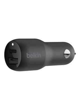 Belkin Usb C Car Charger, 32W 2 Port With 20W Usb-C Power Delivery Pd And 12W Usb-A Charger For IPhone 13, 12, 11, Pro, Pro Max, Mini, IPad, AirPods, Galaxy S21, S20, Note 20, Tab And More, Standalone Black - v1616156539/N45405375A_1