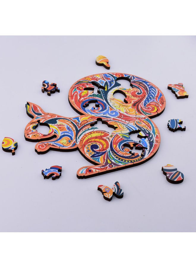 XiuWoo 114-Piece Animal Shaped Wooden Jigsaw Puzzle Set - Image 2
