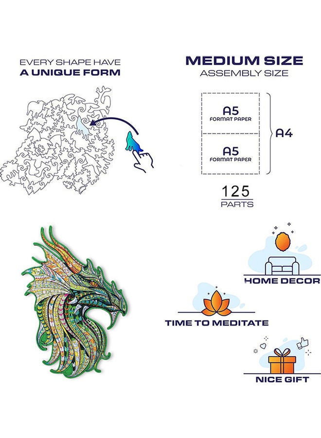 XiuWoo 125-Piece Animal Shaped Wooden Jigsaw Puzzle Set - Image 4