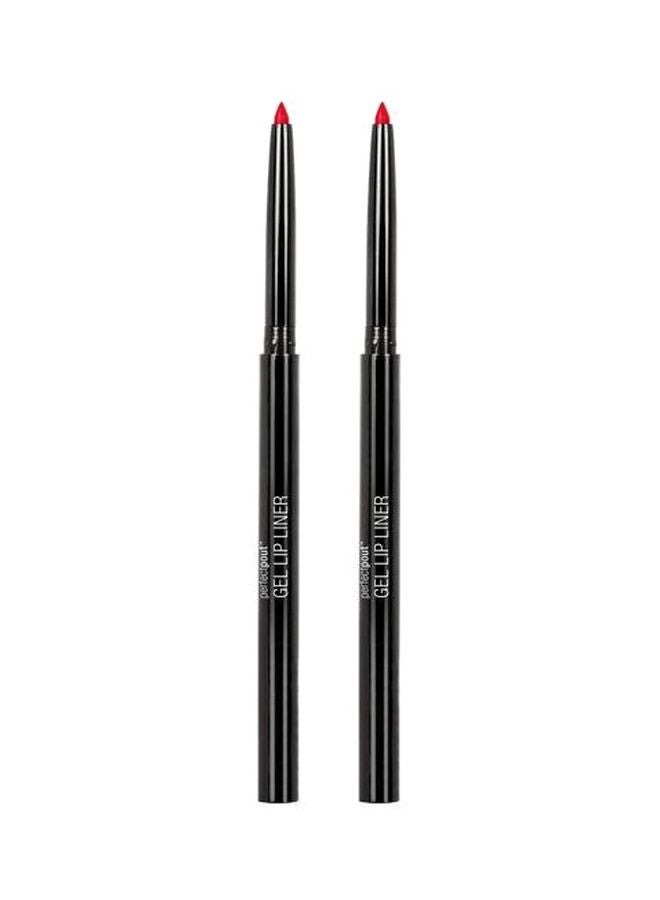 Wet N Wild 2-Piece Perfect Pout Gel Lip Liner 656B Red The Scene  - Image 1