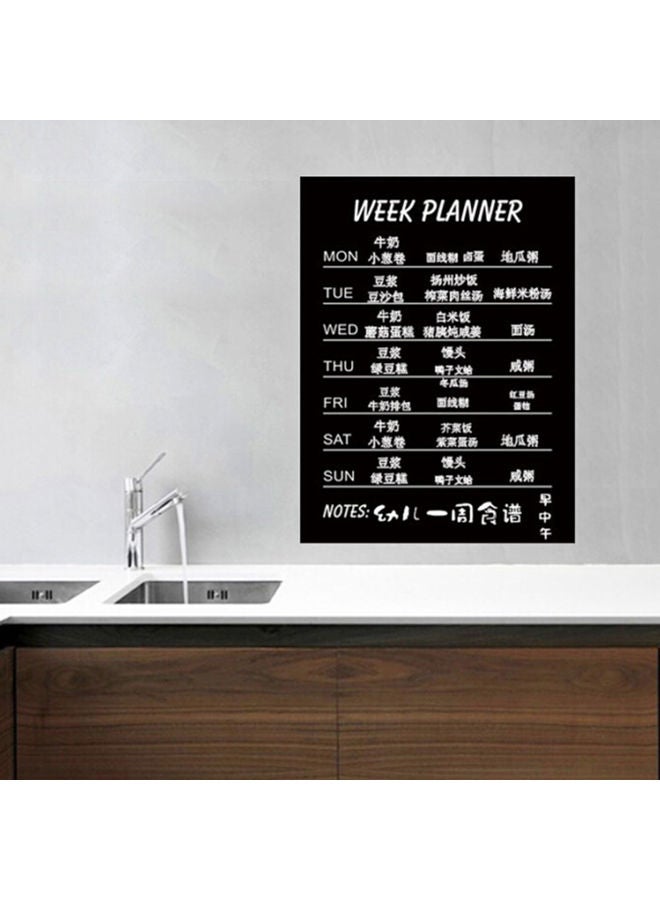 Decorative Blackboard Week Planner Sticker with Removable Strip Pattern Black/White - Image 1