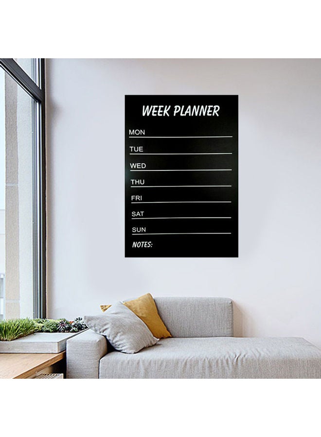 Decorative Blackboard Week Planner Sticker with Removable Strip Pattern Black/White - Image 2