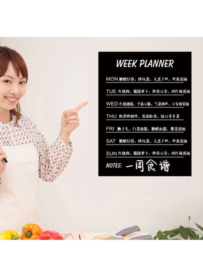 Decorative Blackboard Week Planner Sticker with Removable Strip Pattern Black/White - Image 3