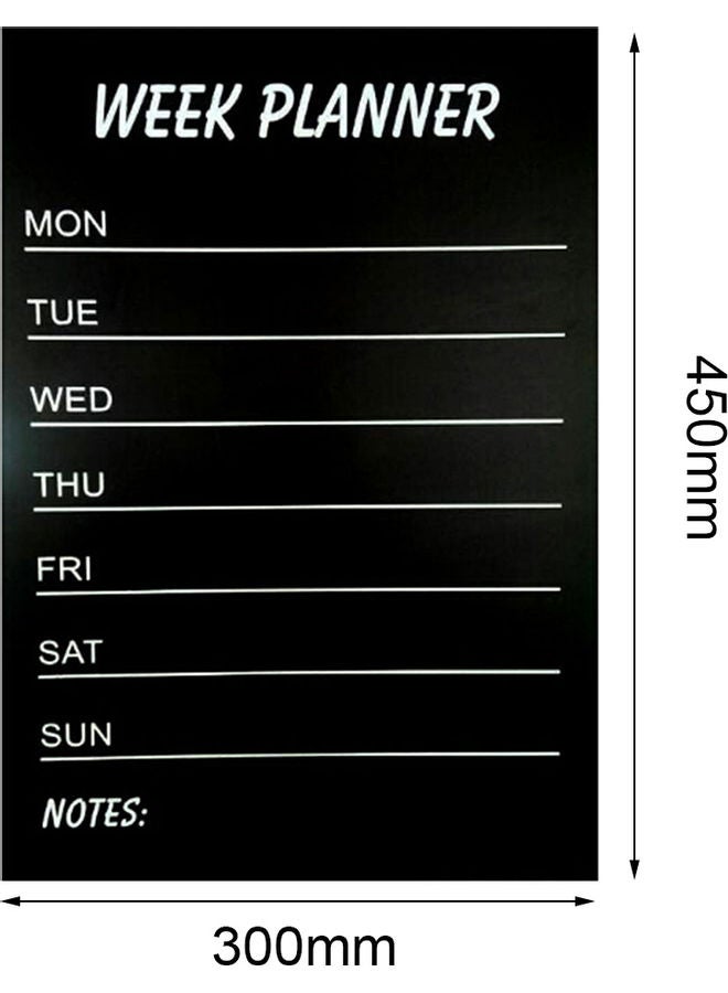 Decorative Blackboard Week Planner Sticker with Removable Strip Pattern Black/White - Image 4