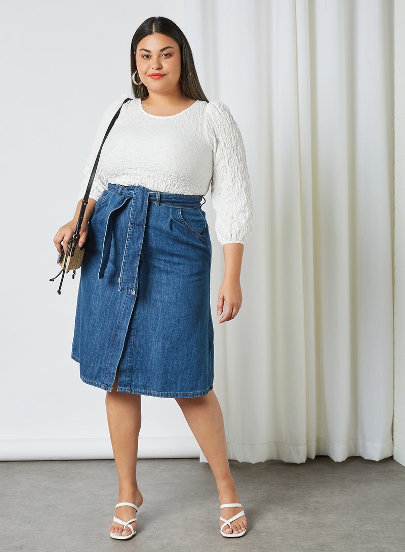 Violeta By Mango - Plus Size Creased T-Shirt Offwhite - Image 1