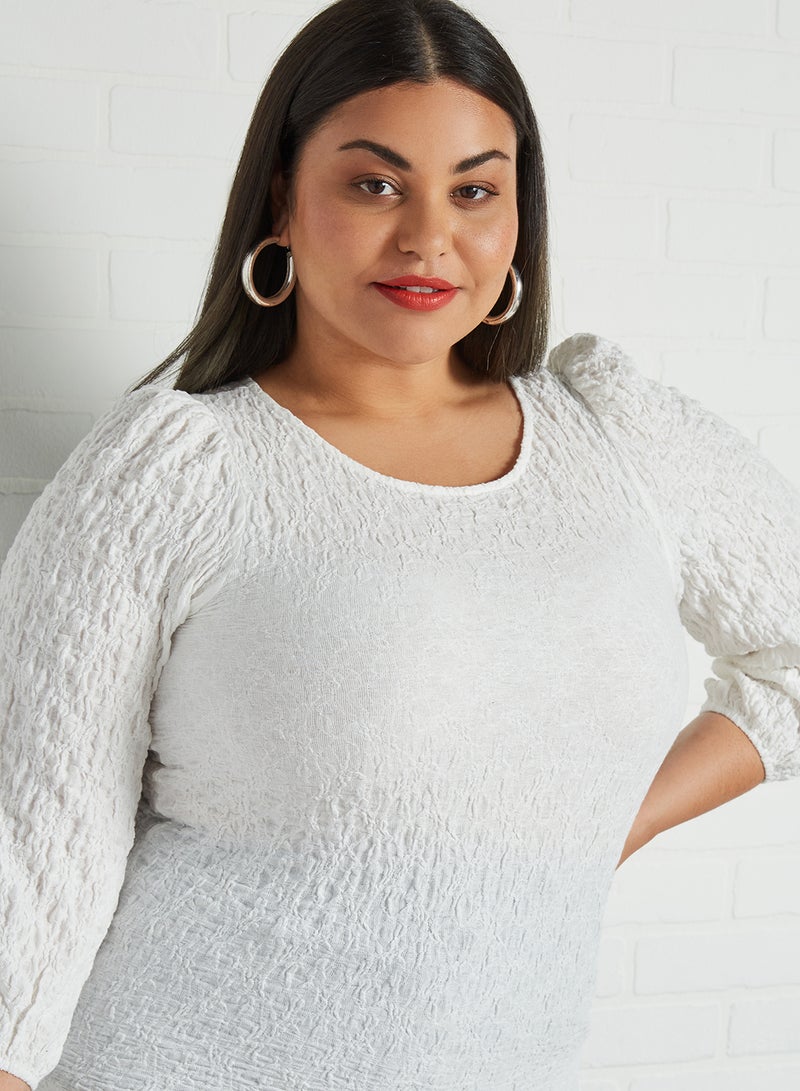 Violeta By Mango - Plus Size Creased T-Shirt Offwhite - Image 1