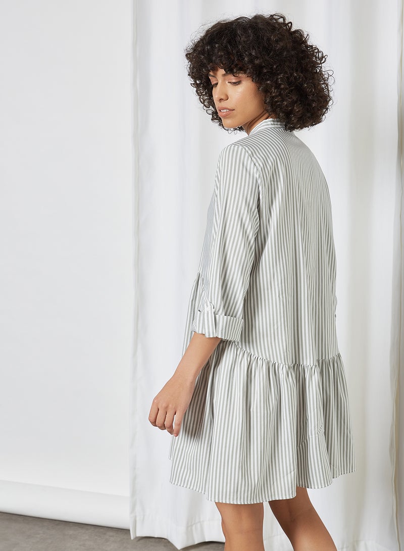 ONLY Striped Shirt Dress Green Stripes  - Image 2