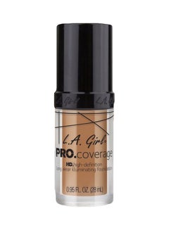 LA Girl Pro Coverage HD Illuminating Liquid Foundation GLM646 Beige  - Image 1