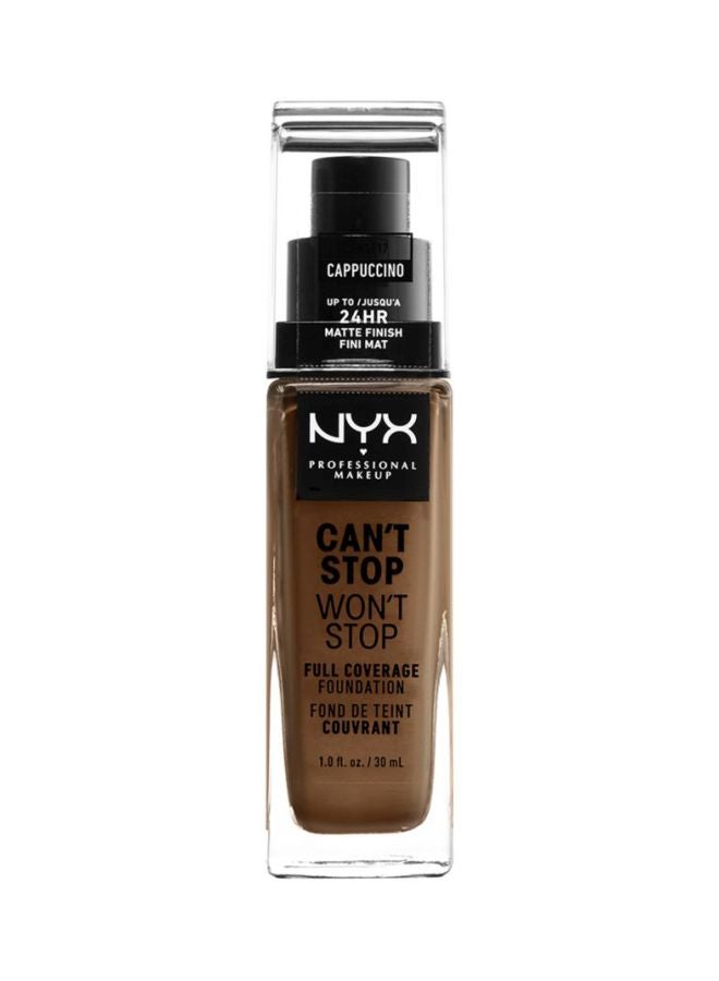 NYX PROFESSIONAL MAKEUP - Can't Stop Won't Stop Full Coverage Foundation Cappuccino - Image 1