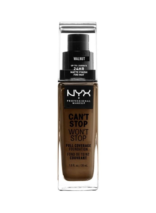 NYX PROFESSIONAL MAKEUP Can't Stop Won't Stop Full Coverage Foundation Walnut  - Image 1