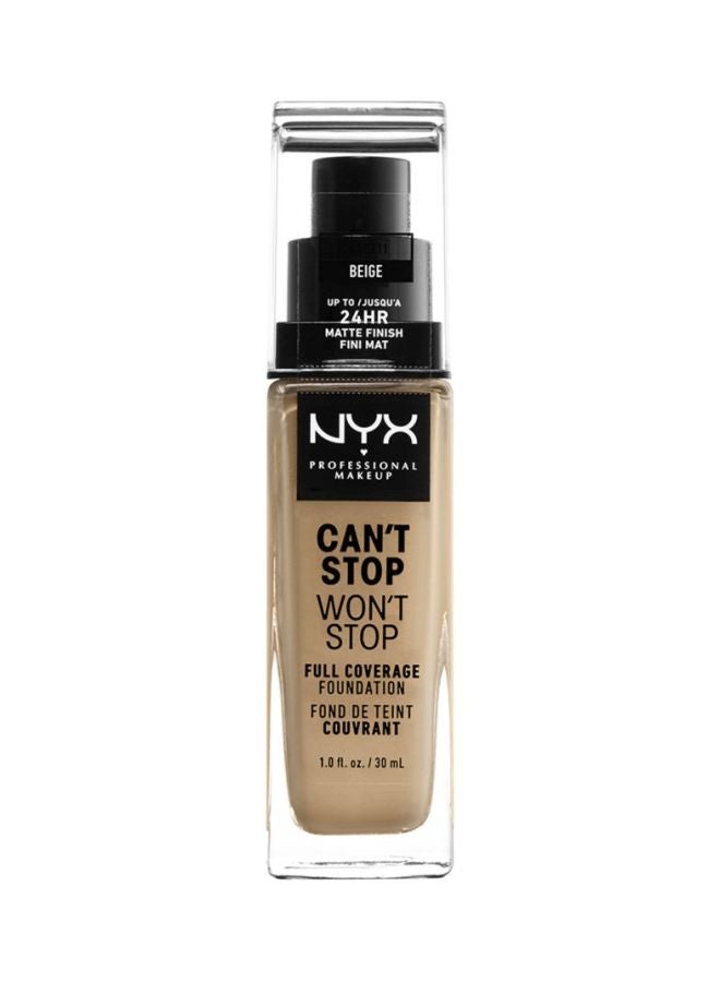 NYX Can T Stop Won T Stop Full Coverage Foundation Beige