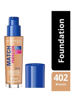 RIMMEL LONDON Match Perfection Mosturizing Foundation 30 ml Bronze 402  - Image 3