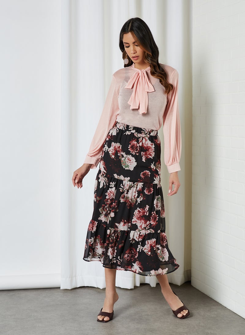 SIVVI for HANIYA - Bow Tie Neck Blouse Pink - Image 1